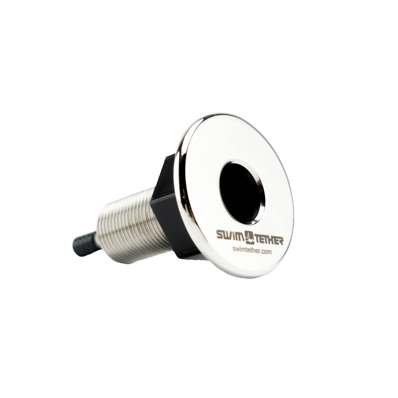Swim Tether threaded install base in 316 stainless steel