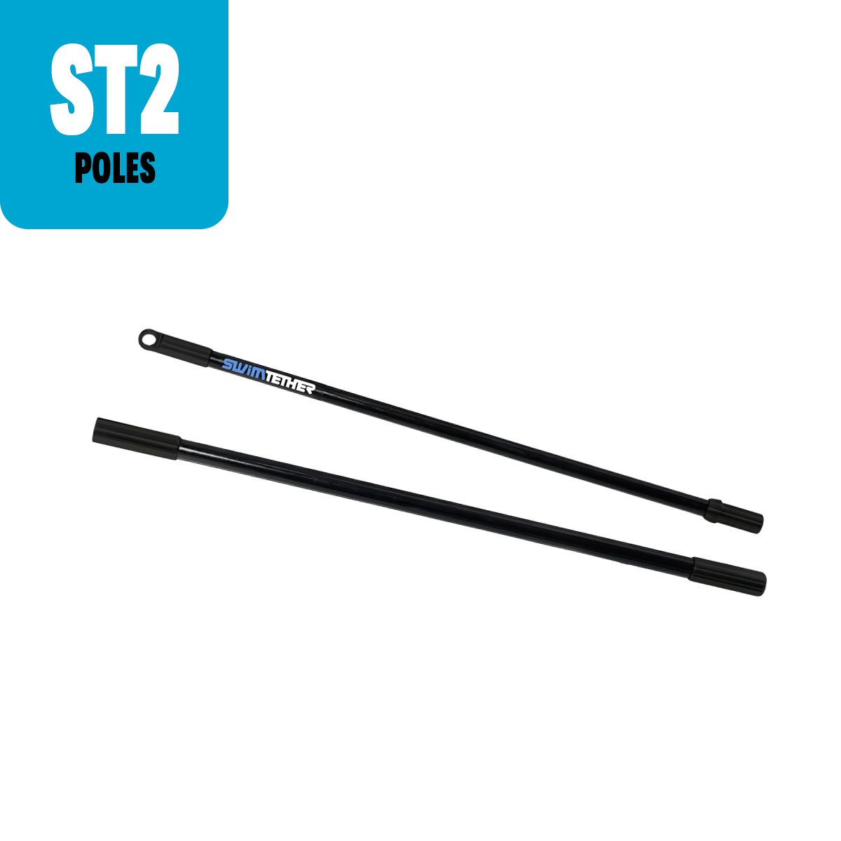 Swim Tether ST2 replacement FlexPole set — two fiberglass poles